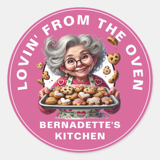 Lovin' från ugnen runt klistermärke (Framsida)