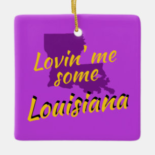 Lovin Louisiana Cajun New Orleans Baton Rouge Julgransprydnad Keramik