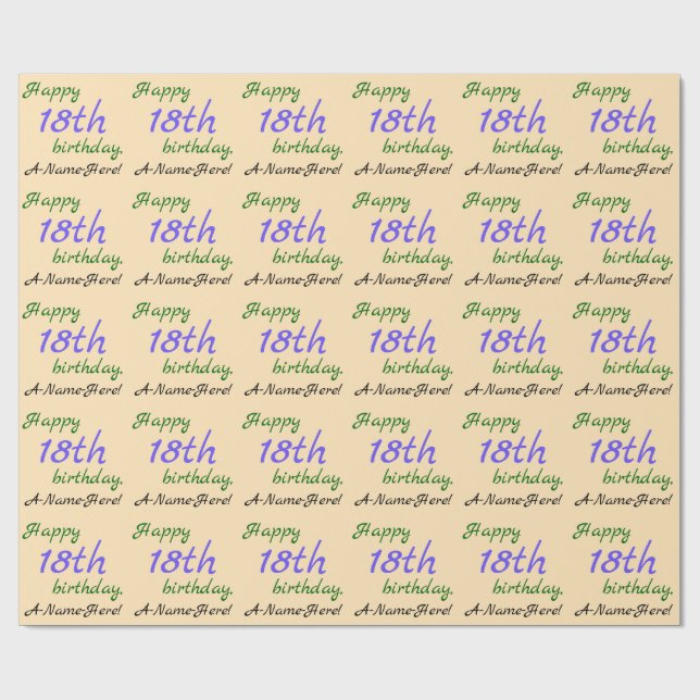 Loving 18:e födelsedagsdagen Papprare Presentpapper (Platt)