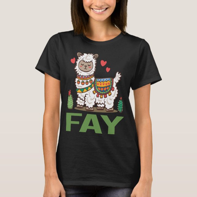 Loving Alpaca - Fay Namn T Shirt (Framsida)