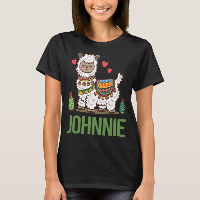 Loving Alpaca - Johnnie Namn T Shirt (Framsida)