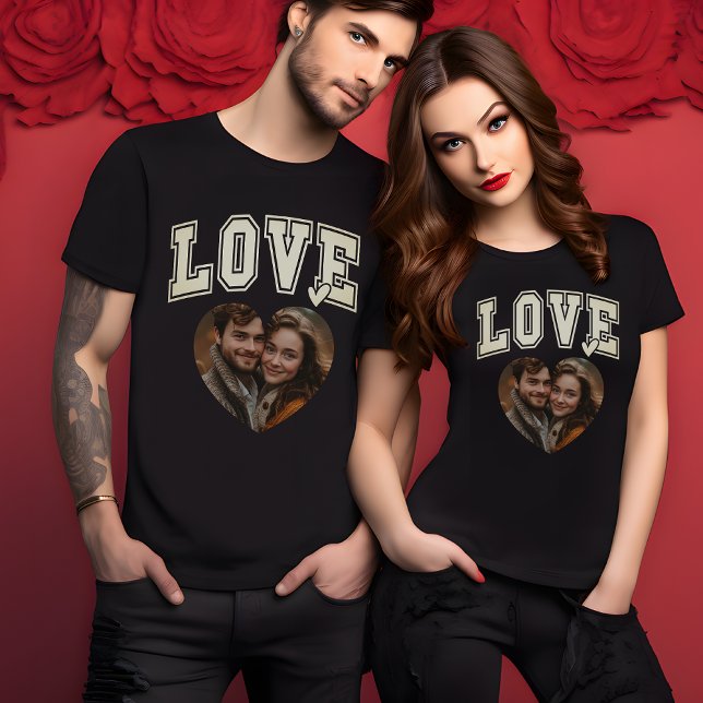 Loving Anpassningsbar Valentine Heart Photo manar T Shirt (Loving Custom Valentine Heart Photo mens T-Shirt)