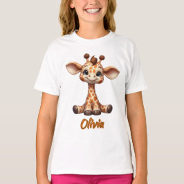 Loving Baby Giraffe - Anpassade Kids' T-Shirt