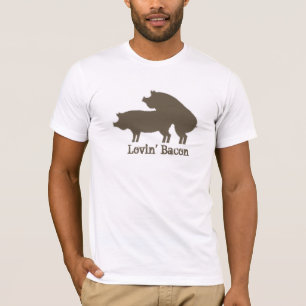 Loving Bacon Shirt lustig Grisar Skapar ut T