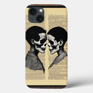"Loving Black: Två Döskallar i Profile iphone case