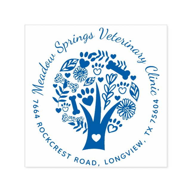 Loving Blommigt & Foliage Pet Tass Träd Company Självfärgande Stämpel (Design)