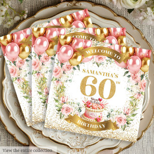 Loving Boho 60:e födelsedagen: Napkins Guld Glitte Pappersservett