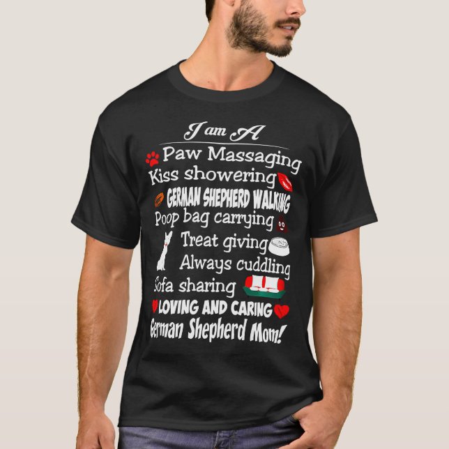 Loving Caring German Shepherd T Shirt (Framsida)