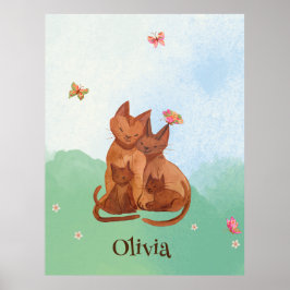 Loving Cat Family Poster