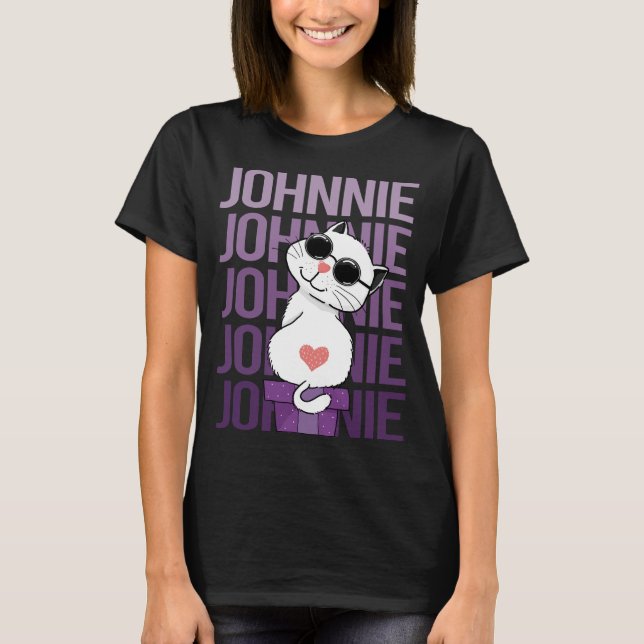 Loving Cat - Johnnie Namn T Shirt (Framsida)