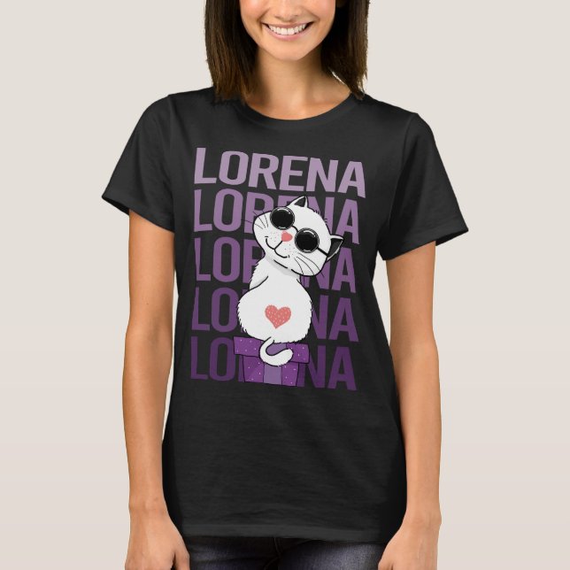 Loving Cat - Lorena Namn T Shirt (Framsida)