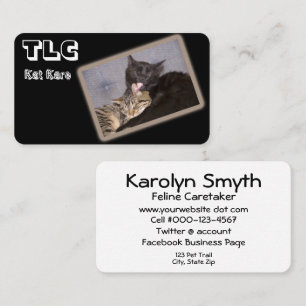 Loving Cats Photographic Animal Care Services Visitkort