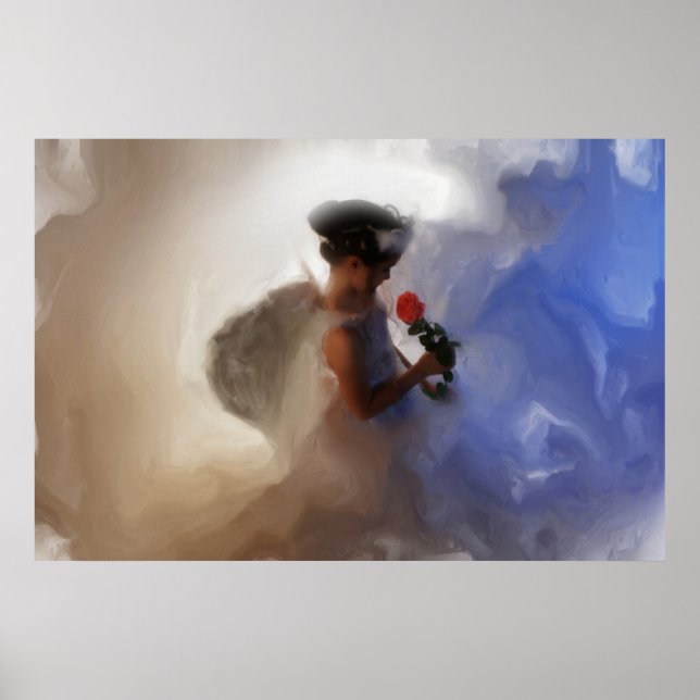 Loving Child Guardian Angel Painting CANVAS Poster (Framsidan)
