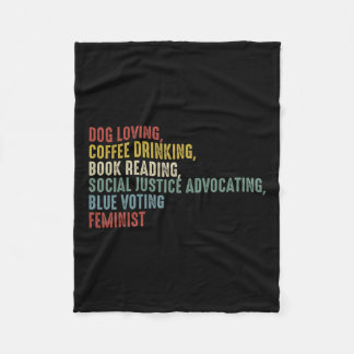 Loving Coffee Drinking Bok Reading Social Justice Fleecefilt