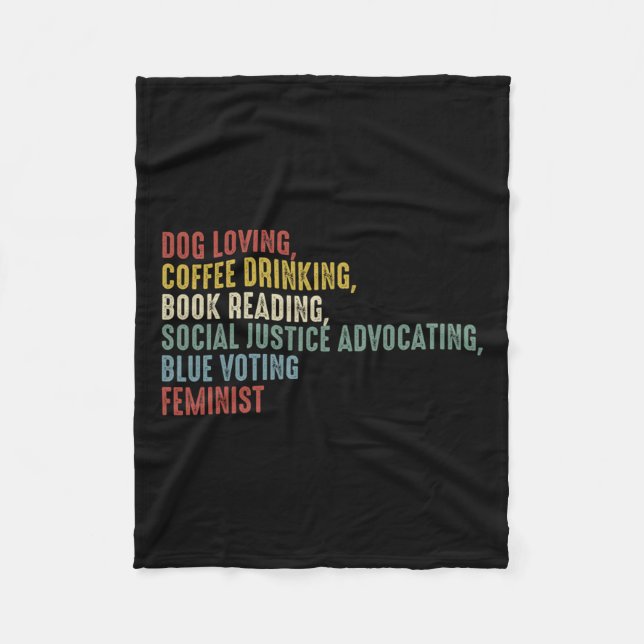 Loving Coffee Drinking Bok Reading Social Justice Fleecefilt (Framsidan)