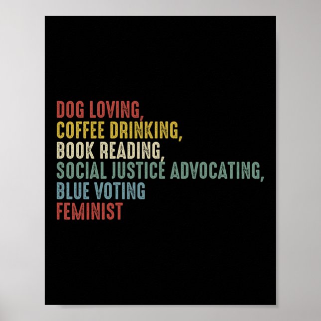 Loving Coffee Drinking Bok Reading Social Justice Poster (Framsidan)