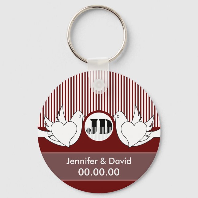 Loving Doves Bröllop-nyckelkedjor Nyckelring (Framsida)