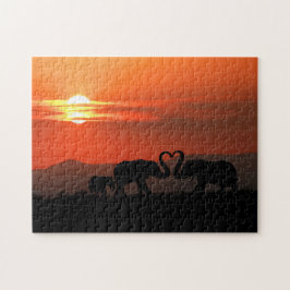 Loving Elephant Family, Jigszawa Puzzle Pussel