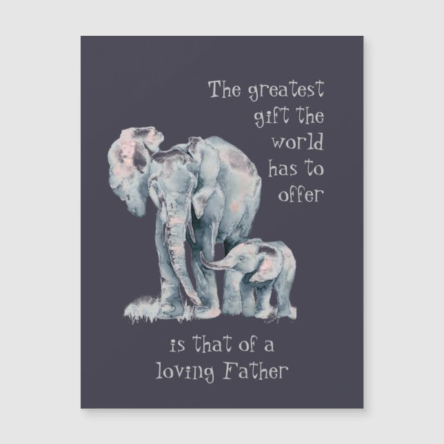 Loving Elephant Far & Baby djur Quote (Framsida)