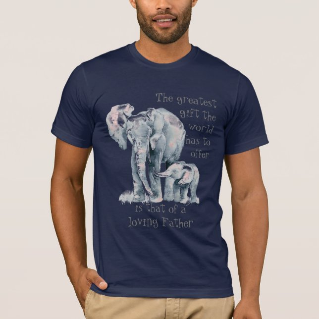 Loving Elephant Far & Baby djur Quote T Shirt (Framsida)