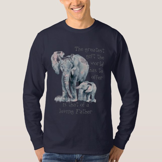 Loving Elephant Far & Baby djur Quote T Shirt (Framsida)