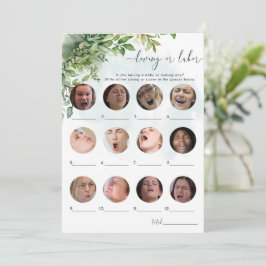 Loving eller Labour Greenery Baby Shower Game Inbjudningar