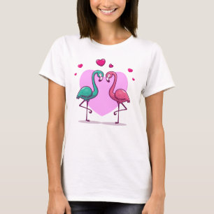 Loving Flamingo Alla hjärtans dag Gift T Shirt