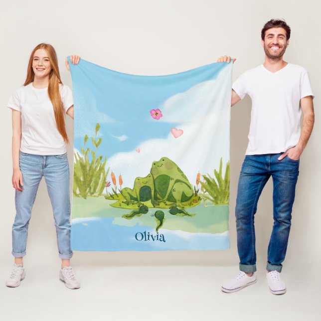 Loving Frog Family Fleecefilt (På plats)