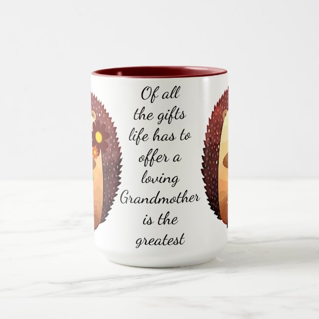 Loving Grandmor Inspirational Quote Hedgehog Mugg (Center)