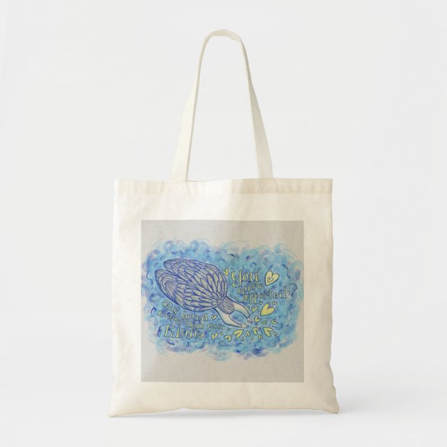 Loving Guardian Angel Art Tote Bag Tygkasse (Framsidan)