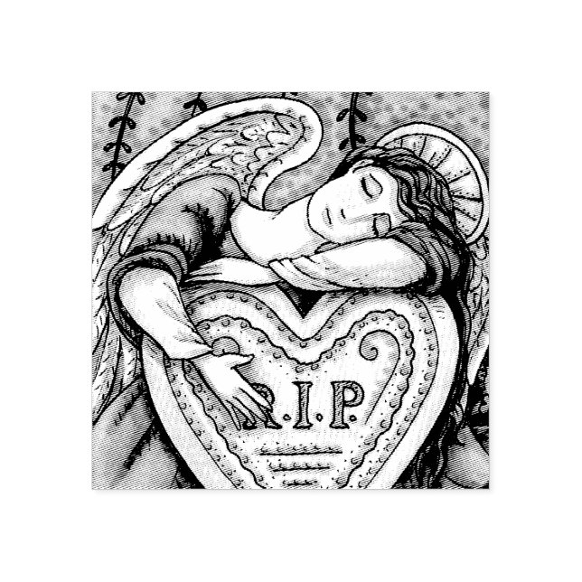 LOVING GUARDIAN ANGEL CEMETERY, GRAVE GUBBER FRIMÄ STÄMPEL (Tryck)