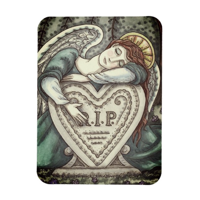 LOVING GUARDIAN ANGEL, CEMETERY MOURNING ART RIP MAGNET (Vertikal)