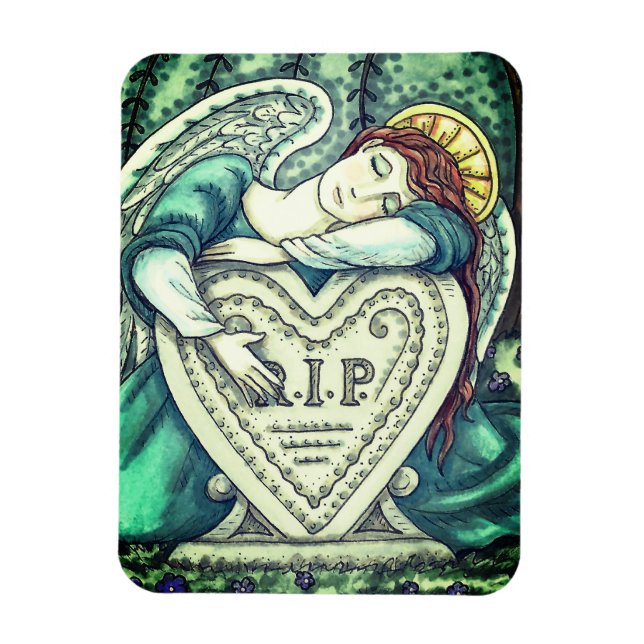 LOVING GUARDIAN ANGEL, CEMETERY MOURNING ART RIP MAGNET (Vertikal)