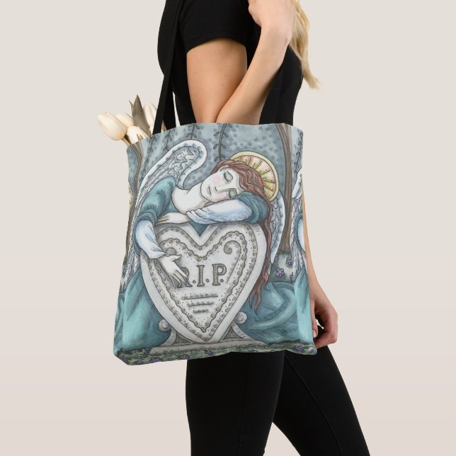 LOVING GUARDIAN ANGEL, CEMETERY TOTE BAG TYGKASSE (Närbild)