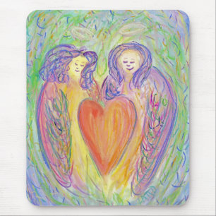 Loving Guardian Angel Heart Art Mousepad Musmatta