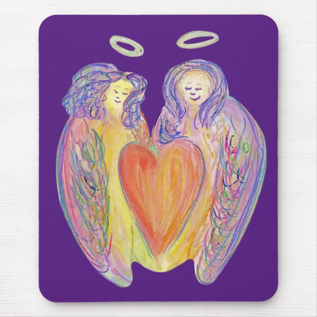 Loving Guardian Angel Heart Art Mousepads Musmatta (Framsidan)