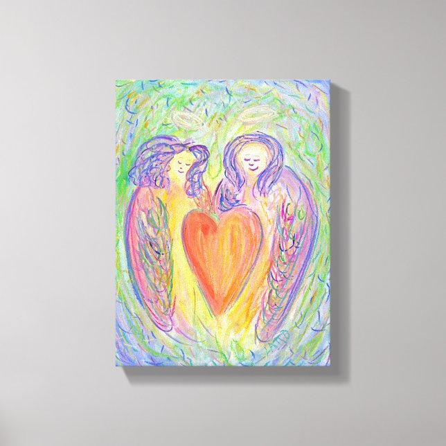 Loving Guardian Änglar Art Wrapped Canvas Painting (Framsida)