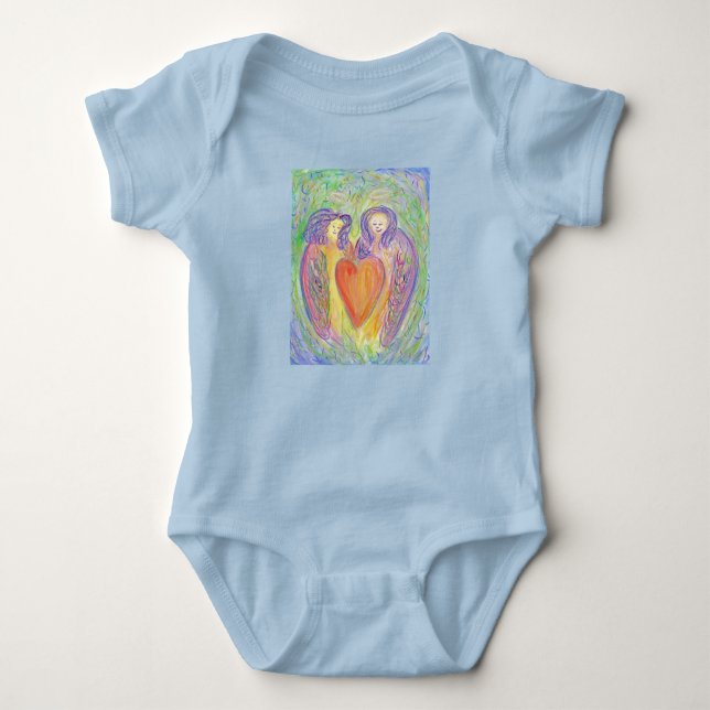 Loving Guardian Änglar Heart Art Baby Bodykosting T Shirt (Framsida)