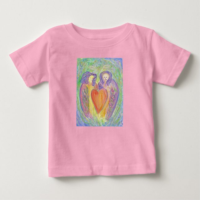 Loving Guardian Änglar Heart Art Barn T-Shirts (Framsida)