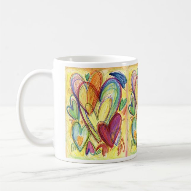 Loving Healing Hearts Art Anpassningsbar Coffee Mu Kaffemugg (Vänster)