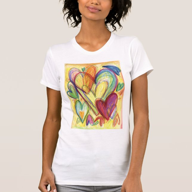 Loving Healing Hearts Art Anpassningsbar T-Shirt (Framsida)