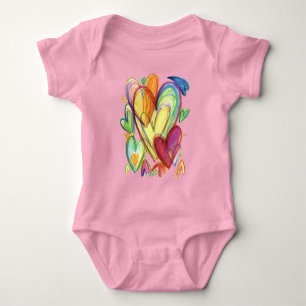 Loving Healing Hearts Art One-Biet Bodywear T Shirt