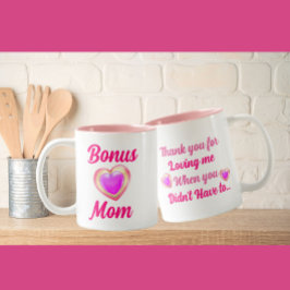 Loving Heart Bonus Mamma Tack för att du älskar mi Två-Tonad Mugg