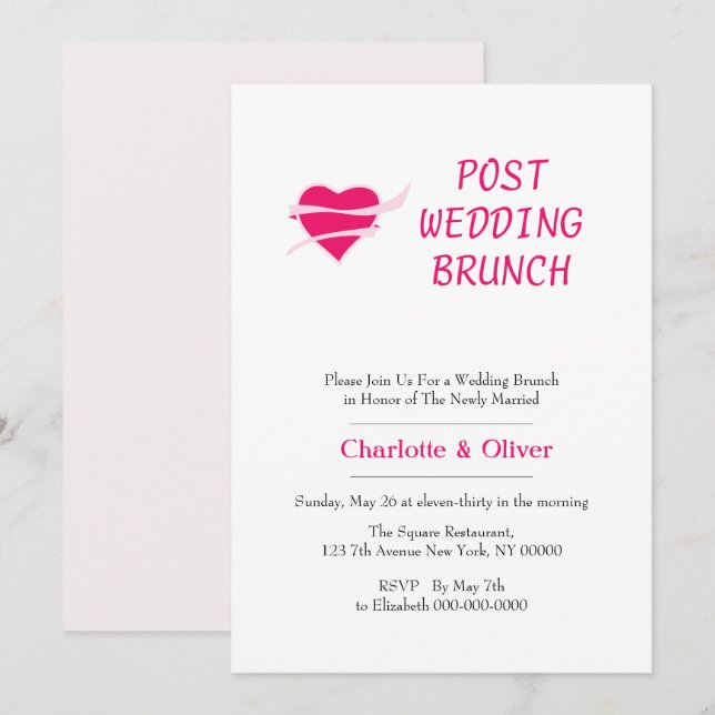 Loving Heart Inbjudningar (Fram/baksida)