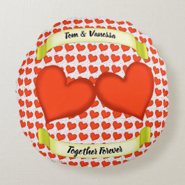 Loving Hearts Round Pillow Rund Kudde