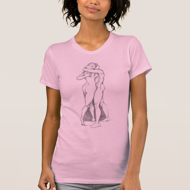 Loving Hug Shirt Embracing Figur Study Women's T- Tee (Framsida)