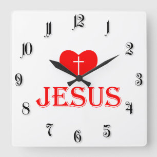 Loving Jesus Fyrkantig Klocka