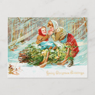 Loving jul Hälsning Vykort