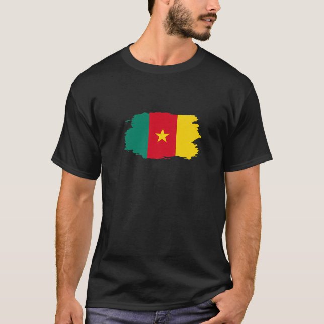 Loving Kameroon Flagga Patriotic Kamerun Sports T Shirt (Framsida)