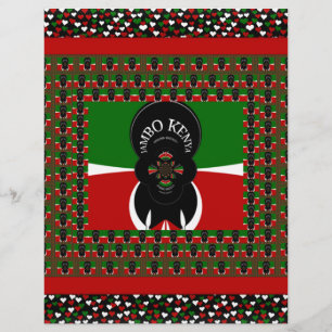 Loving Kenyan Hearts flagga Black Red Grönt Design